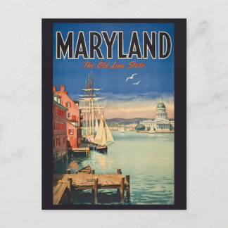 Cartão Postal Ilustração Pintura de Viagem de Annapolis Maryland