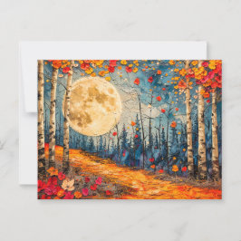 Cartão Postal ilustração por abstrato de aquarela da lua de chei