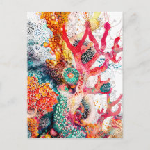 Ilustração por Aquarela abstrato dos recifes de co