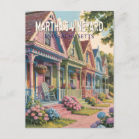 Ilustração Retro de Martha's Vineyard Massachusett