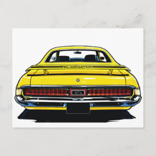 Cartão Postal Ilustração Retro em Pop Art de Carro Esportivo Ama