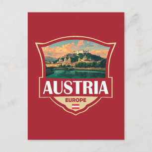 Cartão Postal Ilustração Retro Insígnia da Áustria