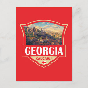 Cartão Postal Ilustração Retro Insígnia da Geórgia
