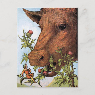 Cartão Postal Ilustração "Tom Thumb e a Vaca"