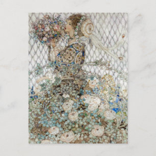 Cartão Postal Ilustração Vintage Annie French "The Rosa"