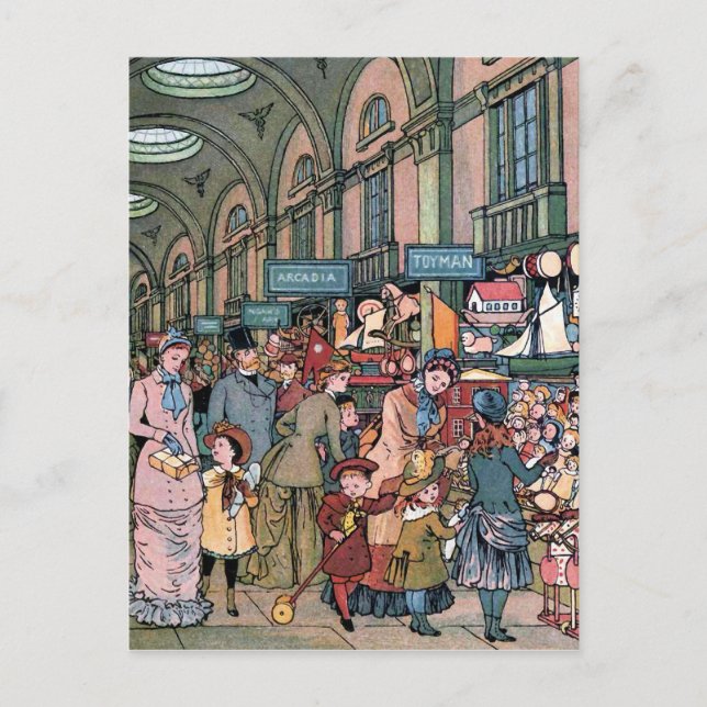 Cartão Postal Ilustração Vintage "Arcade" (Frente)