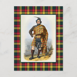 Cartão Postal Ilustração Vintage da Família Buchanan Moldura Tar
