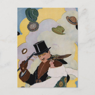 Cartão Postal Ilustração Vintage da Revista Puck