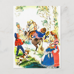 Cartão Postal Ilustração vintage de cavaleiro