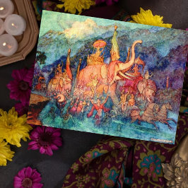 Cartão Postal Ilustração Vintage de Warwick Goble Hero Retorna