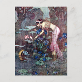 Cartão Postal Ilustração Vintage de Warwick Goble o Lotus