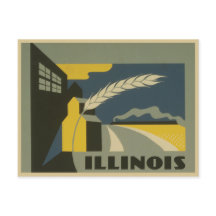 Ilustração vintage do Estado de Illinois