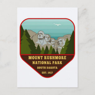 Cartão Postal Ilustração Vintage do Monte Rushmore