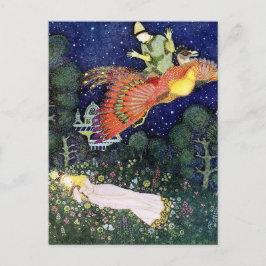 Cartão Postal Ilustração Vintage Edmund Dulac Firebird