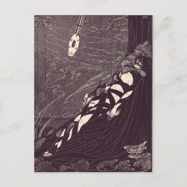 Cartão Postal Ilustrações de Edgar Allan Poe de Clarke (Frente)
