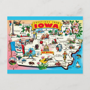 Cartão postal ilustrado do Iowa
