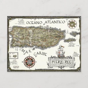 Cartão postal ilustrado do mapa espanhol de Porto 