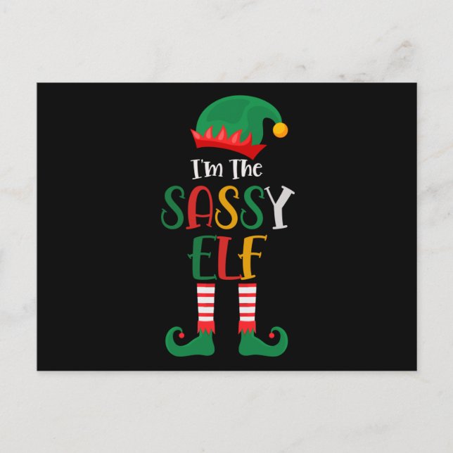 Cartão Postal Im The Sassy Elf Matching Christmas 2021 (Frente)