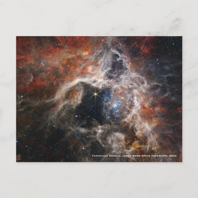 Cartão Postal Imagem 2022 do James Webb Tarantula Nebula Hi-Res (Frente)