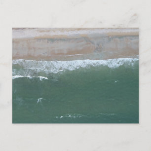 Cartão Postal Imagem aérea Green Ocean Water & Sandy Beach