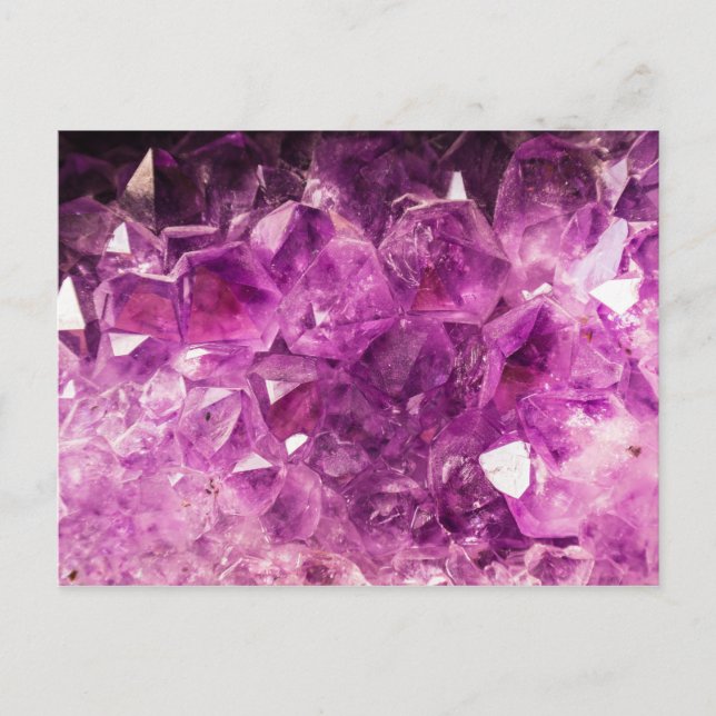 Cartão Postal Imagem Amethyst de pedra preciosa brilhante e (Frente)
