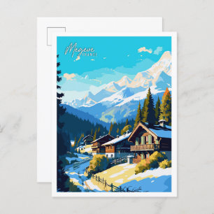 Cartão Postal Imagem da viagens vintage Megeve France Art
