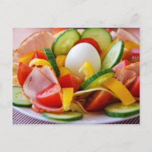 Cartão Postal Imagem de Comida de salada de vegetais deliciosos