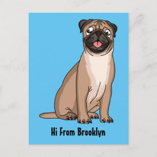 Cartão Postal Imagem de desenho animado de cachorro feliz e engr