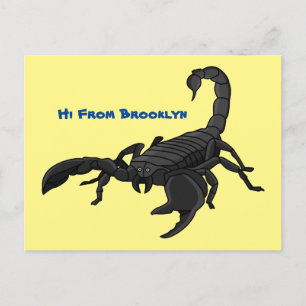 Cartão Postal Imagem de desenho animado de escorpião preto