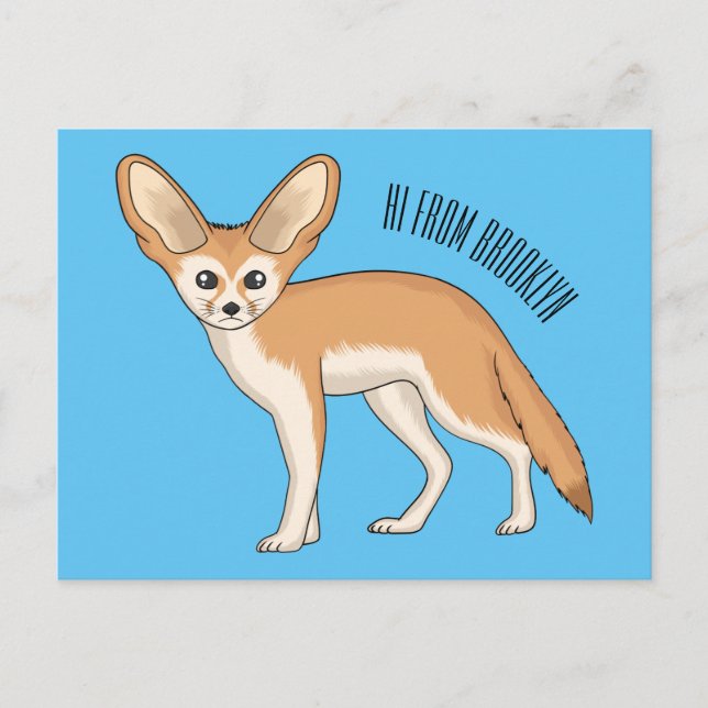 Cartão Postal Imagem de desenho animado de fennec fox (Frente)