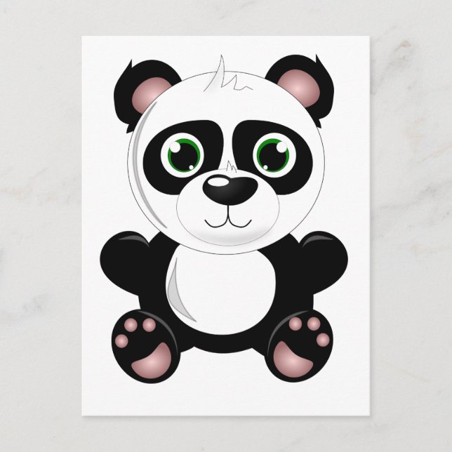 Cartão Postal Imagem de desenho animado de uma panda de bebê bon (Frente)
