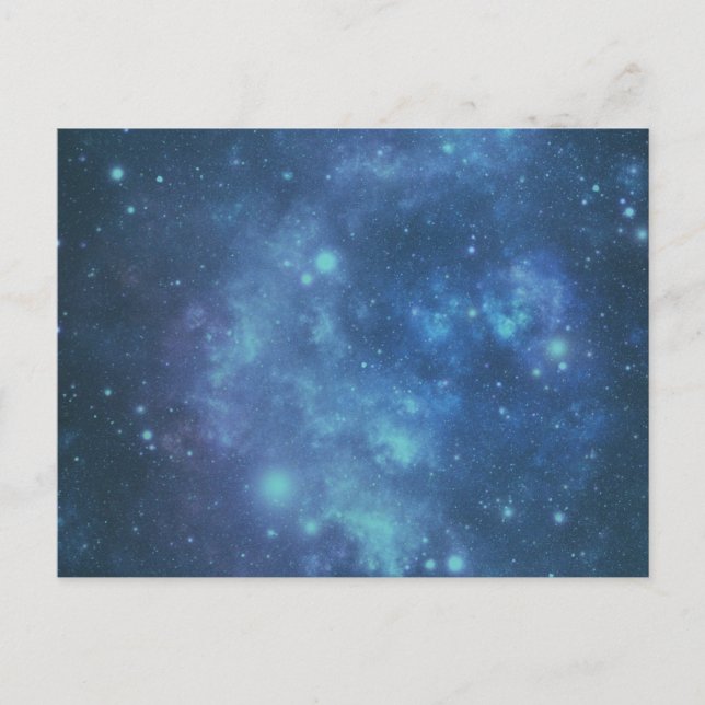 Cartão Postal Imagem de espaço azul e roxa (Frente)
