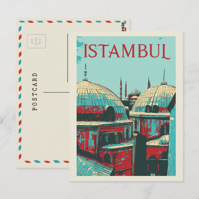 Cartão Postal Imagem de Istambul Hagia Sophia Cartão-postal Turq (Frente/Verso)