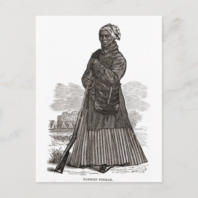 Cartão Postal Imagem de madeira de Harriet Tubman, antes de 1869 (Frente)