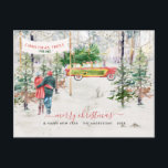 Cartão Postal Imagem de Natal da Fazenda de Árvore de Vintage co<br><div class="desc">Esta placa de Fazenda da Árvore de natais vintages é clássica e perfeita para qualquer pessoa na sua lista de correspondência. Remova a inscrição do banner e adicione uma mensagem personalizada se desejar. Adicione seu texto personalizado a este design usando as caixas "Editar este modelo design" no lado direito do...</div>