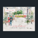 Cartão Postal Imagem de Natal da Fazenda de Árvore de Vintage co<br><div class="desc">Esta placa de Fazenda da Árvore de natais vintages é clássica e perfeita para qualquer pessoa na sua lista de correspondência. Remova a inscrição do banner e adicione uma mensagem personalizada se desejar. Adicione seu texto personalizado a este design usando as caixas "Editar este modelo design" no lado direito do...</div>