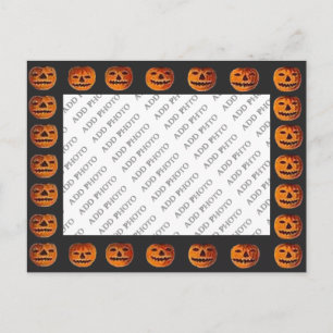 Cartão Postal Imagem de padrão de moldura de Jack o' Lantern vin