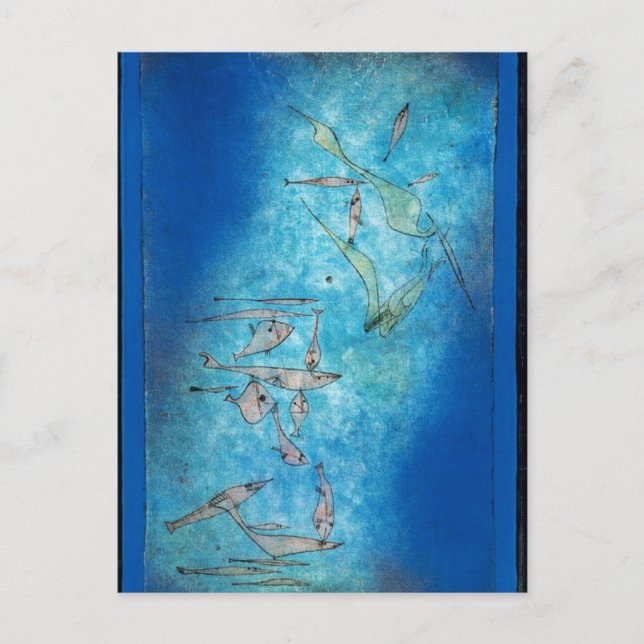 Cartão Postal Imagem de Peixe por Paul Klee (Frente)