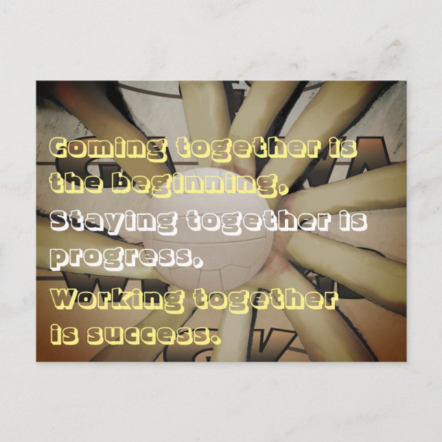 Cartão Postal Imagem de Slogan Motivacional e Netball (Frente)