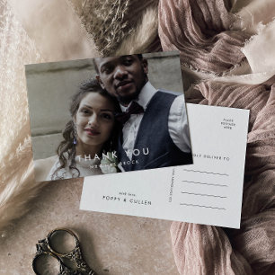 Cartão Postal Imagem de Tipografia Chic Obrigado Cartão-postal