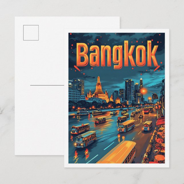 Cartão Postal Imagem de Viagem de Arte em Bangkok na Tailândia (Frente/Verso)
