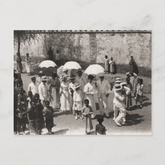 Cartão Postal Imagem de Vintage, Europeus no estrangeiro 1880