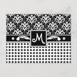 Cartão Postal Imagem Deco Damask de Arte de Mulher Empresarial E