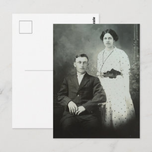 Cartão Postal Imagem do Casal de Foto B&W do Sr. & Sra. Hill RPP