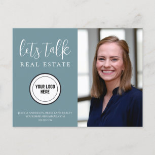 Cartão Postal Imagem do Contato Teal Profissional Imagem Imobili