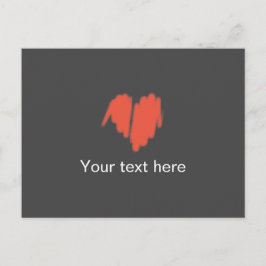 Cartão Postal Imagem do Coração Pulverizado do Grafite Vermelho 