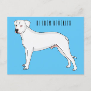 Cartão Postal Imagem do desenho animado do cão Dogo argentino