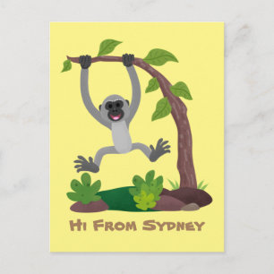 Cartão Postal Imagem do desenho animado em forma de fita, feliz