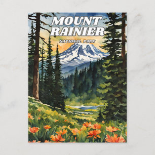 Cartão Postal Imagem do Parque Nacional do Monte Rainier Retro D