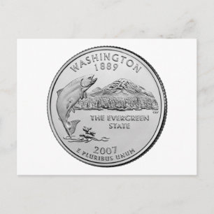 Cartão Postal Imagem do Quarto de Dólar do Estado de Washington